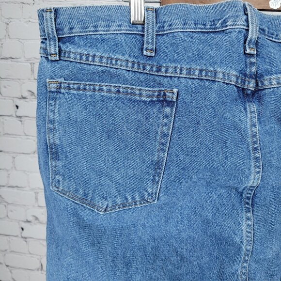 NWT Rustler By Wrangler Blue Heavyweight Denim Straight Leg Jeans Size (44x32) - Picture 10 of 13